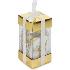 Özel Kutulu Mini Kadife Kaplı Kuran ve Inci Tesbih Seti Krem