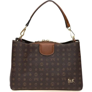 Bilik Deri Monogram Kahve/taba Kadın Omuz Çantası Dlr 109-MN