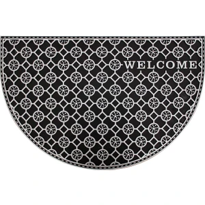 Birce Home Dekoratif Welcome  Gri Kauçuk Kaymaz Kapı Önü Paspası 45X70 cm