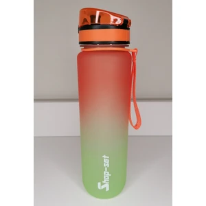 Shop-Set 1000 ml Tritan Motivasyonlu Su Matarası Süzgeçli(Turuncu - Neon Yeşil)