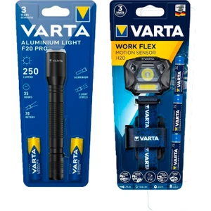 Sava-Varta  16607 El Feneri Alüminyum Işık F20 ve 18648  Sensörlü Kafa Lambası