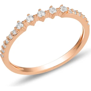 Söğütlü Silver Gümüş Rose Zirkon Sıra Taşlı Yüzük