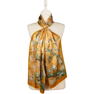 Bursa İpek Hardal Badem Çiçeği Ipek Fular