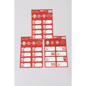 Lisanslı Okul Etiketi 24 Adet Kırmızı Renkli Takım Temalı Etiketler