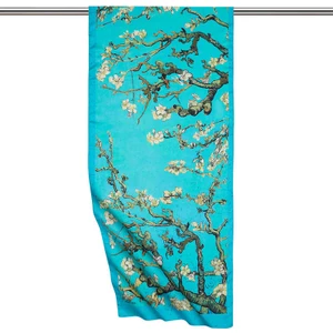 Bursa İpek Su Yeşil Badem Çiçeği Ipeksi Fular