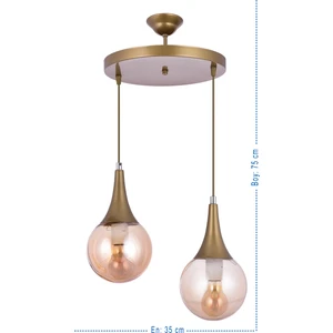 Özpolat Aydınlatma Pera 2 Li Lüx Balcamlı Sarkıt Avize (kahverengi)