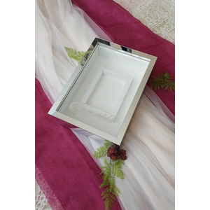 HKM Ticaret Yeni Model 25X35 cm Gümüş Pleksi Kaplı Yatay Fotoğraf Alanlı Model Tasarım Gül Kutusu Anı Çerçevesi!