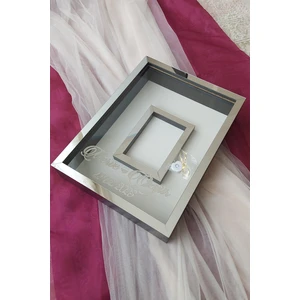 HKM Ticaret 40X50 cm Yeni Trend 8 cm Gümüş Pleksili Derinliğinde Siyah Renk Fotoğraf Bölümlü Çerçeve! Gül Kutusu
