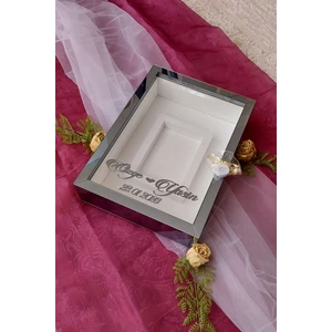 HKM Ticaret 25X35 cm Füme Pleksi Kaplı Fotoğraf Alanlı Model Tasarım Gül Kutusu Anı Çerçevesi! Ayna Çerçeve! Ledli