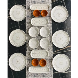 Venüs Home Gold Elips 6 Kişilik 18 Parça Kahvaltı Takımı