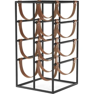 Dekoratif Wine Rack Drink 8 Li  Stand Metal Şaraplık Içecek Standı  Deri Bantlı Şaraplık