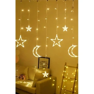 Çıtı Pıtı Store Ay Yıldızlı Perde LED Hilal Sarkaç Şerit Lamba 2 5 M