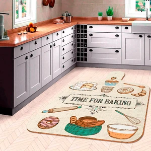 Dekoratif Özel Tasarım Modern Yıkanabilir Ince Kaymaz Taban Leke Tutmaz Modern Mutfak Halısı
