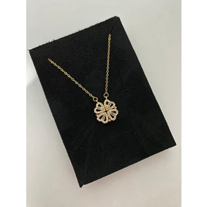 RF Jewelry.Co Mıknatıslı Açılabilen Yonca Çelik Kolye
