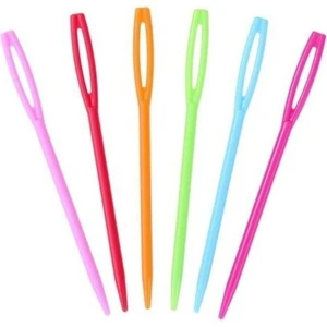 6 Adet Plastik Yün Iğnesi 9cm