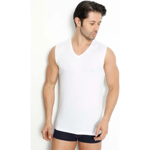 Lüx Drm 5 Adet, Bambu Kumaş, Kolsuz, V Yaka, Likralı Erkek Atlet & T-Shirt Beyaz