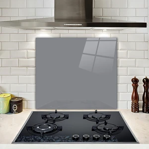 Düz Renk - Gri | Cam Ocak Arkası Koruyucu | 52cm x 60cm