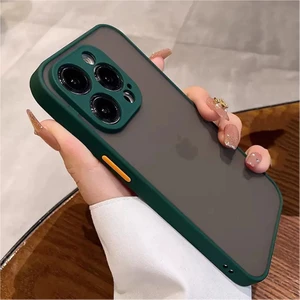 iPhone 14 Pro Kılıf 3D Kamera Korumalı Arkası Mat Kenarları Renkli Smoke Case