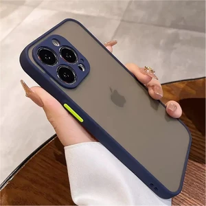 iPhone 13 Pro Max Kılıf 3D Kamera Korumalı Arkası Mat Kenarları Renkli Smoke Case