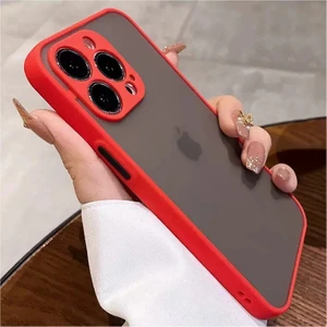 iPhone 14 Pro Max Kılıf 3D Kamera Korumalı Arkası Mat Kenarları Renkli Smoke Case