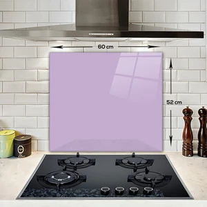 Düz Renk - Lila | Cam Ocak Arkası Koruyucu | 52cm x 60cm