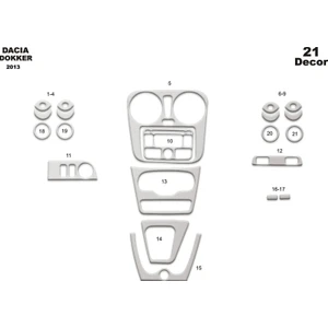 meriç cockpit design Meriç® Dacia Dokker Ön Torpido Kaplama Maun 21 Parça 2013-›