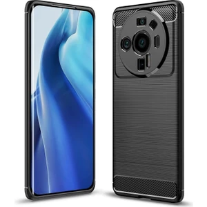 Xiaomi 12S Ultra Brushed Carbon Fiber Silikon Kılıf - Siyah