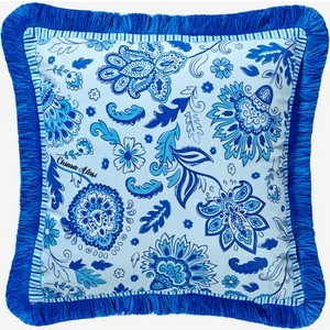 Chiara Alessi Lily Mavi Kadife Dekoratif Yastık 45X45 Cm