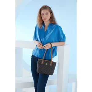Pierre Cardin Kadın Kahve Monogram Omuz Çantası 05PO23Y1715