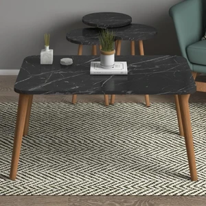 Monte Sehpa Soul Sehpa Seti -Orta Sehpa ve Zigon Sehpa Bendir Mermer