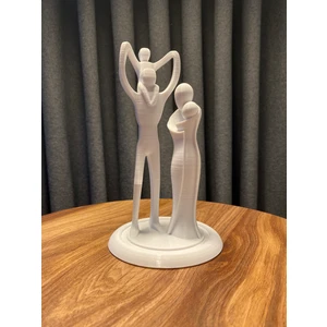 Root Made Anne Baba Çocuklar Biblosu Aile Temalı Hediyelik Dekoratif Obje 19 cm