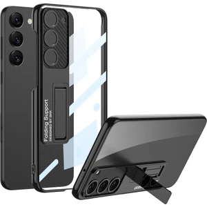 Kny Samsung Galaxy S23 Plus Kılıf Renkli Kenarlı Standlı Şeffaf Sert  Kapak