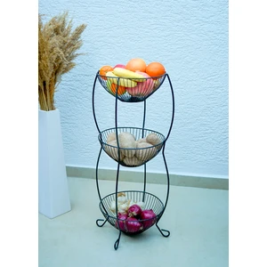 3 Katlı Tel Sebzelık-Meyvelik-Siyah