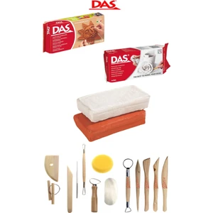 Das Beyaz Kahve Seramik Kili 2X500GR 13'lü Şekillendirme Seti