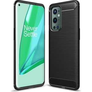 Oneplus 9 Pro Brushed Carbon Fiber Silikon Kılıf- Siyah