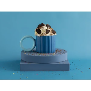 English Home Angled New Bone China Kupa 260 ml Lacivert - Açık Mavi