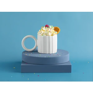 English Home Angled New Bone China Kupa 260 ml Beyaz