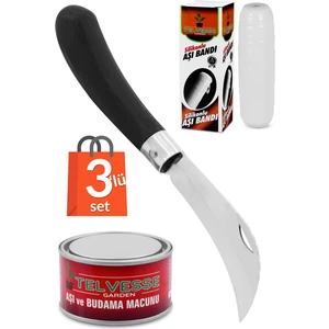 Desan Eğri Aşı Bıçağı + Aşı Macunu + Aşı Bandı (3'lü Paket)