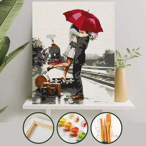 Sayılarla Boyama Tuval Seti Fırça Boya Dahil (Çıtalı) 40X50 cm - Romantik