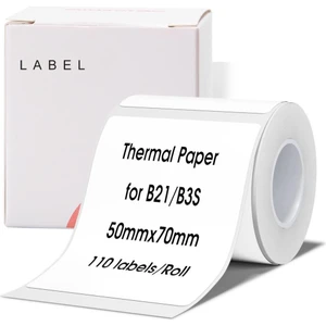 50X70MM Beyaz Etiket B21/B1/B3S Için 110 Adet Yırtılmaz, Sudan ve Yağdan Etkilenmez