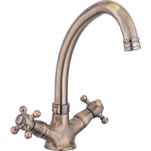 Koç Antik Kuğu Eviye Lavabo Bataryası Lüx Pirinç