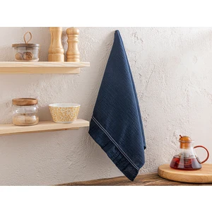 English Home Müslin Pamuk Fırfırlı Kurulama Bezi 40 x 60 cm Koyu Mavi