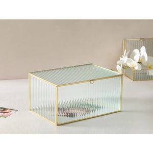 English Home Deluxe Cam Dekoratıf Kutu 25X25X10 cm Gold