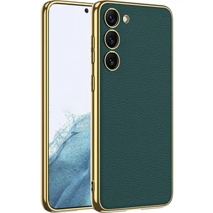 Samsung Galaxy S23 Plus Kılıf Renkli Kenarlı Deri Desenli Laser Fizyon Silikon