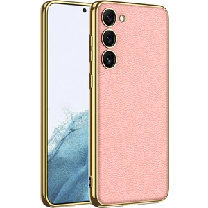Samsung Galaxy S23 Plus Kılıf Renkli Kenarlı Deri Desenli Laser Fizyon Silikon