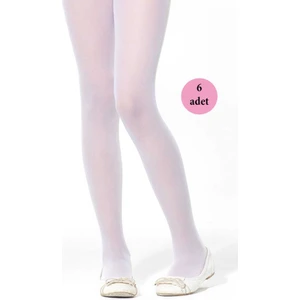 6 Adet Opak Külotlu Çocuk Çorabı 40 denye Beyaz