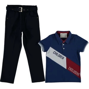 Başak Çocuk Giyim Bcg 327620 Children Nakış Detaylı Lakost Tk - Lacivert - 7-8 Yaş