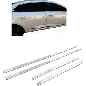 Renault Megane 4 Sedan 2015-2022 Yan Kapı Çıtası Krom 4 Parça Paslanmaz Çelik