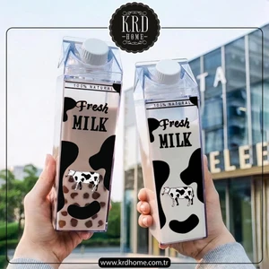1 Adet Pleksi Mika Şeffaf Süt Şişesi Kutusu Şişe 500 ml