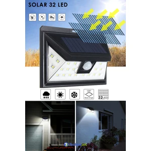 1 Adet 32 Ledli Güneş Enerjili Solar Bahçe Lambası Hareket Sensörlü Aydınlatma LED